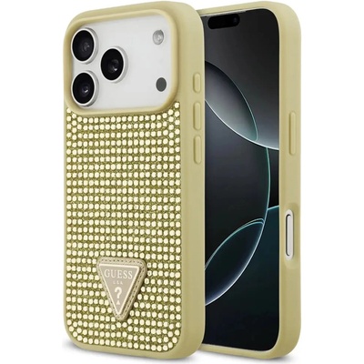 GUESS Калъф Guess Rhinestone Triangle Logo iPhone 17 Pro - златен