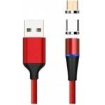 PremiumCord USB Cable PremiumCord USB-A - MicroUSB + USB-C 1 m Red (ku2m1fgr)