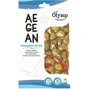 Olymp Зелени маслини Olymp с костилки в марината с лимон и билки 250гр