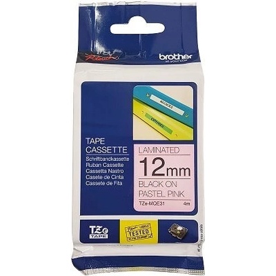 páska BROTHER TZeMQE31 čierne písmo, pastelová ružová páska Tape (12mm) (TZEMQE31)