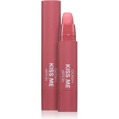 Gosh Copenhagen Kiss Me Matte Lips krémová rtěnka s matným efektem 001 Hot Kiss 3 g