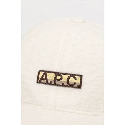 APC Шапка с козирка с вълна A. P. C. casquette charlie polaire в бяло с апликация PSAKA. M24146 (PSAKA.M24146)