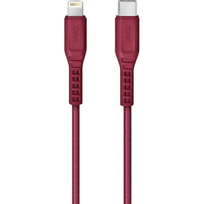 Uniq USB-C към Lightning кабел за Apple устройства с Lightning порт (120 см) - Uniq Flex USB-C to Lightning Cable PD 18W (червен) (UNIQ-FLEX(CTMFI)-RED)