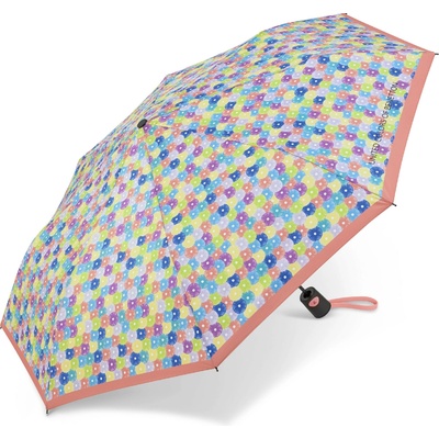 Benetton dáždnik Skladací automatický Blooming Dots mini peach