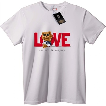 NOONEBRAND Тениска с мече на любовта - 2XL, White