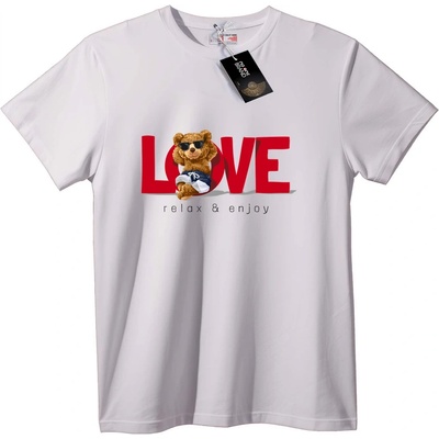 NOONEBRAND Тениска с мече на любовта - 2XL, White