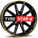 Borbet LX 8x18 5x112 ET44 matt black rim yellow