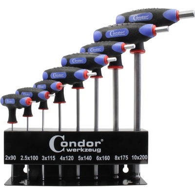 Condor 100-02507 Nástrčné kľúče Inbus 2 - 10 mm, s guľôčkou, T-rukoväť, sada 8 dielov