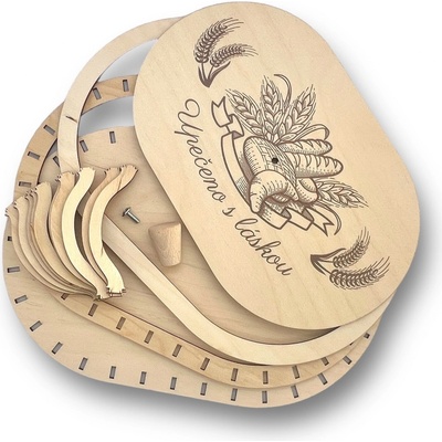 Chráněná dílna Dřevěný svět Sada na vyplétaný chlebník 30x20 cm, bez příze – Zbozi.Blesk.cz