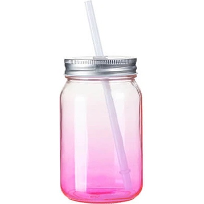 Mason Sklenice Jar bez ouška fialový gradient sublimace termotransfer 450 ml