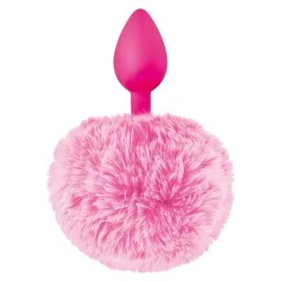 Sweet Caress Анален разширител от силикон с пухкава опашка Sweet Caress розов