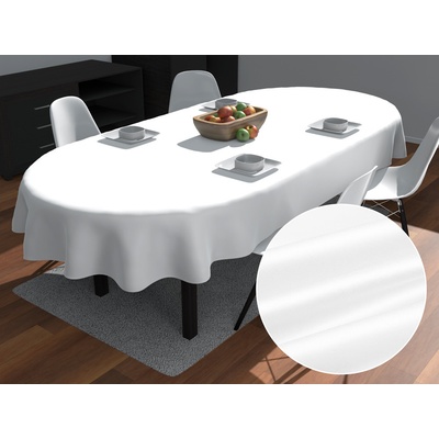 Biante Saténový oválný ubrus polyesterový Satén LUX-L040 Bílý 120x160 cm