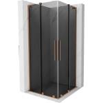 Mexen Velar L Duo плъзгаща се душ кабина 100 x 100 см, графит, четкана мед - 871-100-100-02-43-65 (871-100-100-02-43-65)