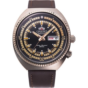 Orient RA-AA0E06B Мъжки часовник - Спортен Ретро, Автоматичен, 20 ATM, Розово златно PVD, Кафява кожа, Ден и дата Часовници