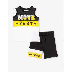 Chicco Boys Shorts And Tank Top Set Black/White - magazinko