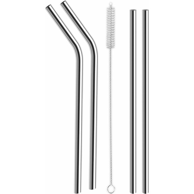 Brčko nerez nápojové 4 ks 18 cm+kartáček