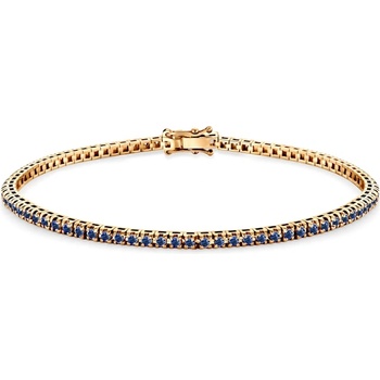 SAVICKI Тенис гривна Luminy 2, 3 мм: злато, сини сапфири