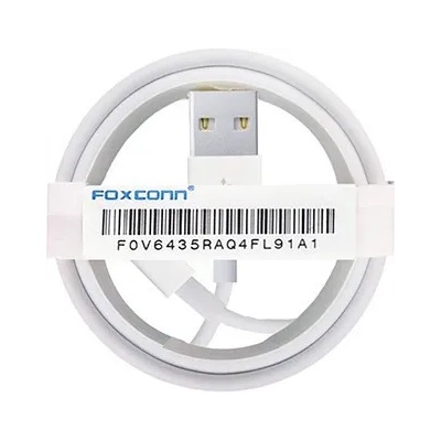 FORCELL USB Кабел за iPhone (Lightning) 1m HQ, Бял (Bulk) (5901737204356)