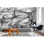 DIMEX ART Самозалепваща се флизелинова фототапета черно-бял дизайн 375 x 250 см