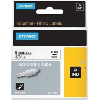 Dymo originální páska do tiskárny štítků, 18053, S0718280, černý tisk/bílý podklad, 9mm 18053