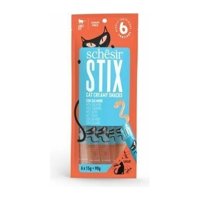 Schesir Cat Stix Liquid Snack losos 6 x 15 g