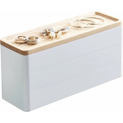 YAMAZAKI 3-patrový úložný box Rin 5811 bílý