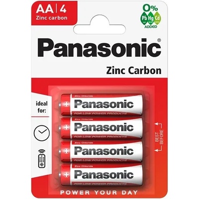 Panasonic батерия aa, цинково-въглеродна, 4 бр. /пакет r6r-4bp / r6rz/4bp (r6r-4bp / r6rz/4bp)