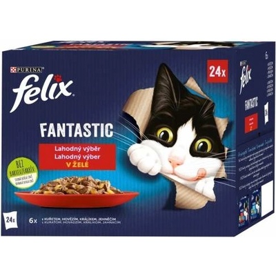 Felix Sensations kuře hovězí králík jehně jelly 4 x 85 g