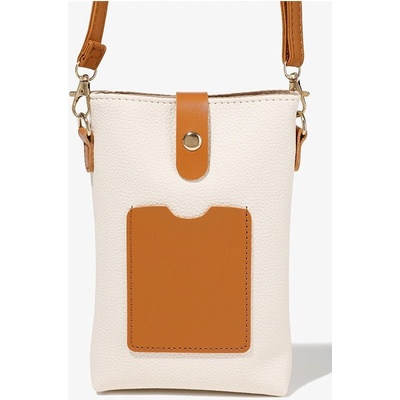 TopQ kabelka Reticule na mobil s popruhem bílo-125789 hnědá