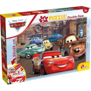Lisciani Двулицев пъзел за оцветяване Lisciani - Cars, 24 части (LI86221)