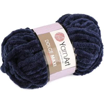 Pletací žinylková příze Dolce Maxi 200 g Varianta: 7 (756) modrá tmavá, Balení: 1 ks 44261/89690/202435