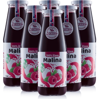 Zamio Malina 100% šťava 6 x 700 ml