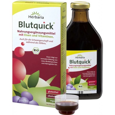 Herbaria Blutquick® Bloodquick Organic šťava so železom a vitamínmi bez alkoholu 250 0,5 l