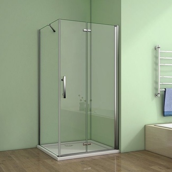H K - MELODY 90x100 cm so zalamovacími dverami vrátane sprchovej vaničky z liateho mramoru SE-MELODYB890100/THOR-10090