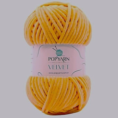 POPYARN Pletací příze Velvet B045 - oranžová