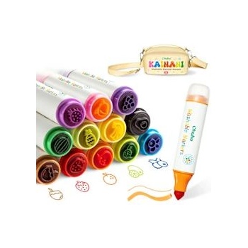 Ohuhu Измиващии се маркери с печати 12 цвята