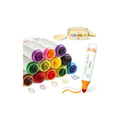 Ohuhu Измиващии се маркери с печати 12 цвята