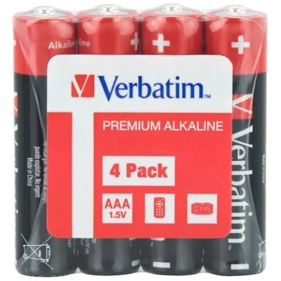Verbatim ALKALINE BATTERY AAA 4 PACK (SHRINK WRAP) (49500)