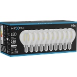 Mexen Vintis 10x LED крушка с нажежаема жичка E14, G45, 2W, Неутрална - 4000K, 240 lm, (L156-E14-0240-00x10)