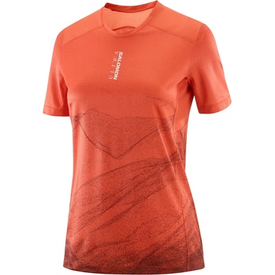Salomon Дамска тениска Salomon Women's S/Lab Salomon Ultra Print Running shirt - Burnt Sienna - размер XS (916-3932-0111)