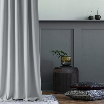 Room99 Záves Aura svetlosivý - 140x250 cm - uchytenie dekoračné kolieska