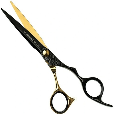 Mr. Mustache Kadeřnické nůžky Craft Black-Gold 6,0" – Zboží Dáma