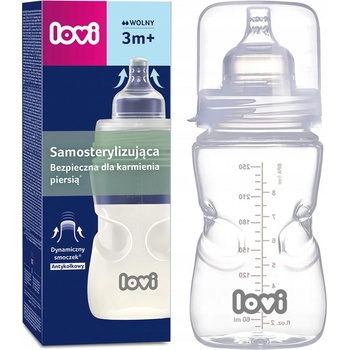 LOVI lahev samosterilizující transparentní 250 ml