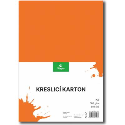 Kreslicí karton A3 - 180g/m2, 50 ks, oranžový