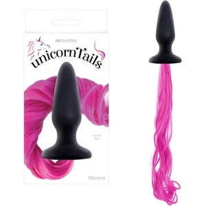  Анален плъг, опашката на еднорога - Unicorn Tails, Pink (NSTOYS0527)