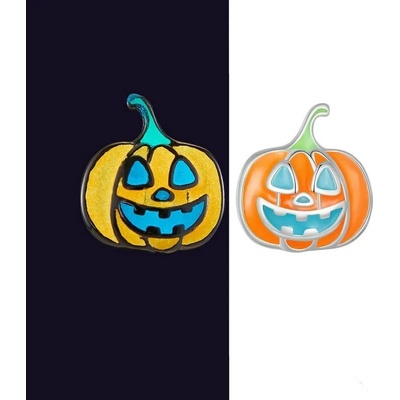 Grace Silver Jewellery stříbrné náušnice luminiscenční Dýně Halloween E-SCE1640/159 stříbrná