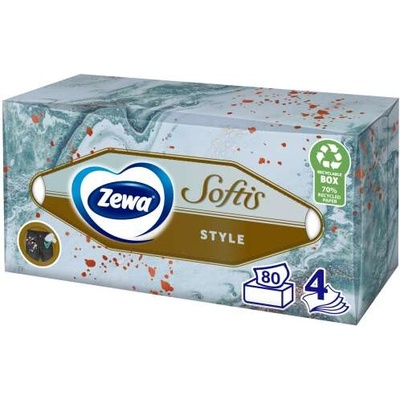 Zewa Softis Style 4-слойни кутия кърпички 80бр (28421_)
