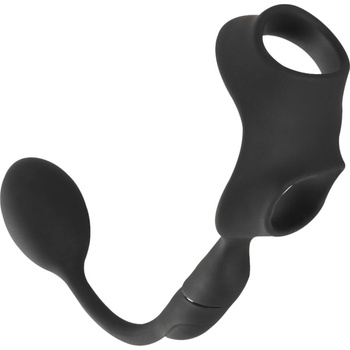 Rebel Cock Ring with RC Butt Plug Black