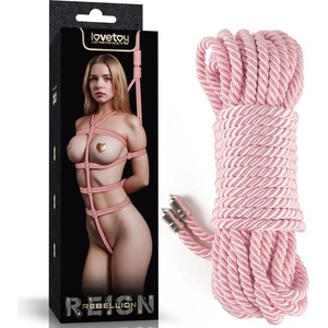  Въже за връзване, копринено гладко, 10 метра - Ebony Rose Rope Pink (LVTOY00833)