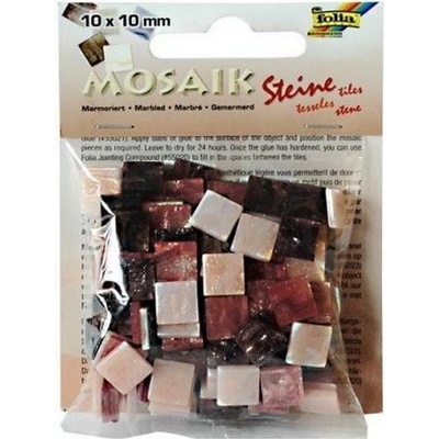 Folia Mozaikové kamienky mramorové, 10 x 10 mm červená